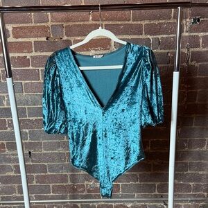 Free People - Velvet Teal Bodysuit